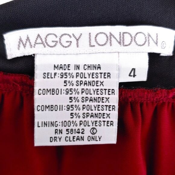 Maggy London Black Red Brown Colorblock Sleeveless Sheath Dress Womens 4 NWT - Picture 6 of 8